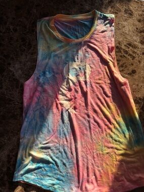 ZYIA Active Multicolor Tie-Dye Tank in Orange, Blue, Pink